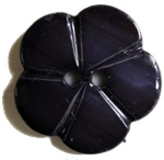 Blumenknopf Nachtviolett: Perlmutterknopf in Blumenform, dunkel Blauviolett gefrbt