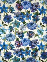 Liberty Fabrics Floral Letters Blue Tana Lawn Baumwollbatist