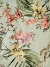 Baumwollsatin Stretch Orchideen-Jungle Print