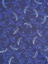 Baumwolljersey -Flying Dandelions- Nachtblau-Ultramarin Elastikjersey